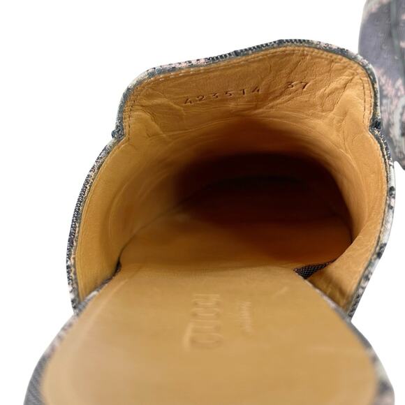 GUCCI Princetown Horsebit Floral Jacquard Canvas Mules - Picture 8 of 11